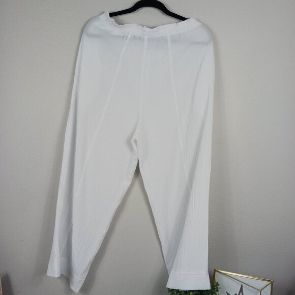 MOONLIGHT Y&S Fashion textured set tunic and crop pants women white size L - Picture 5 of 9